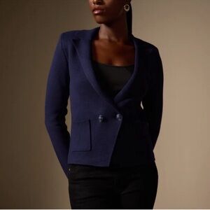 L'Agence Sofia Navy Knit Blazer NWOT